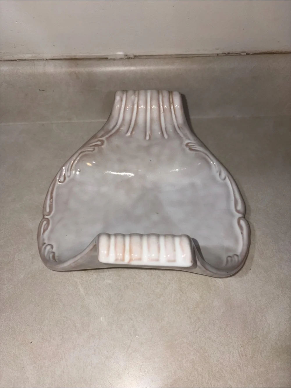 Vintage P.V. Italy Ceramic Footed Serving Dish White Italian Pottery